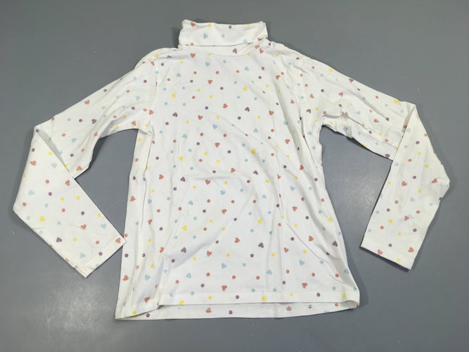 T-shirt m.l col roulé blanc pois couleurs, moins cher chez Petit Kiwi