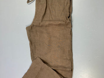 Pantalon court brun/kaki 100% lin