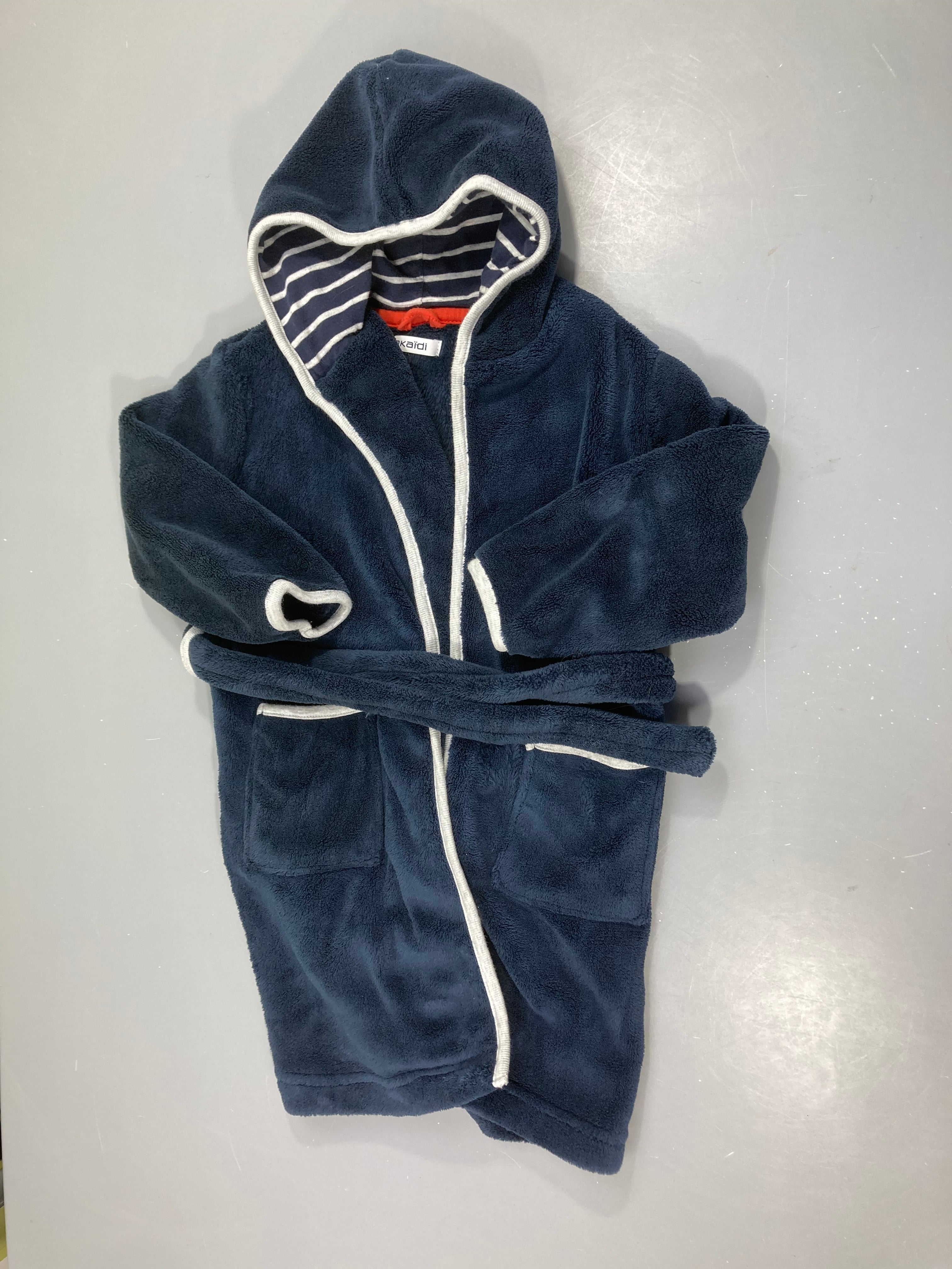 Peignoir velour bleu foncé