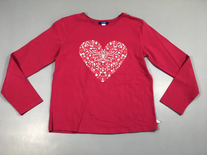 T-shirt m.l fuchsia coeur, moins cher chez Petit Kiwi