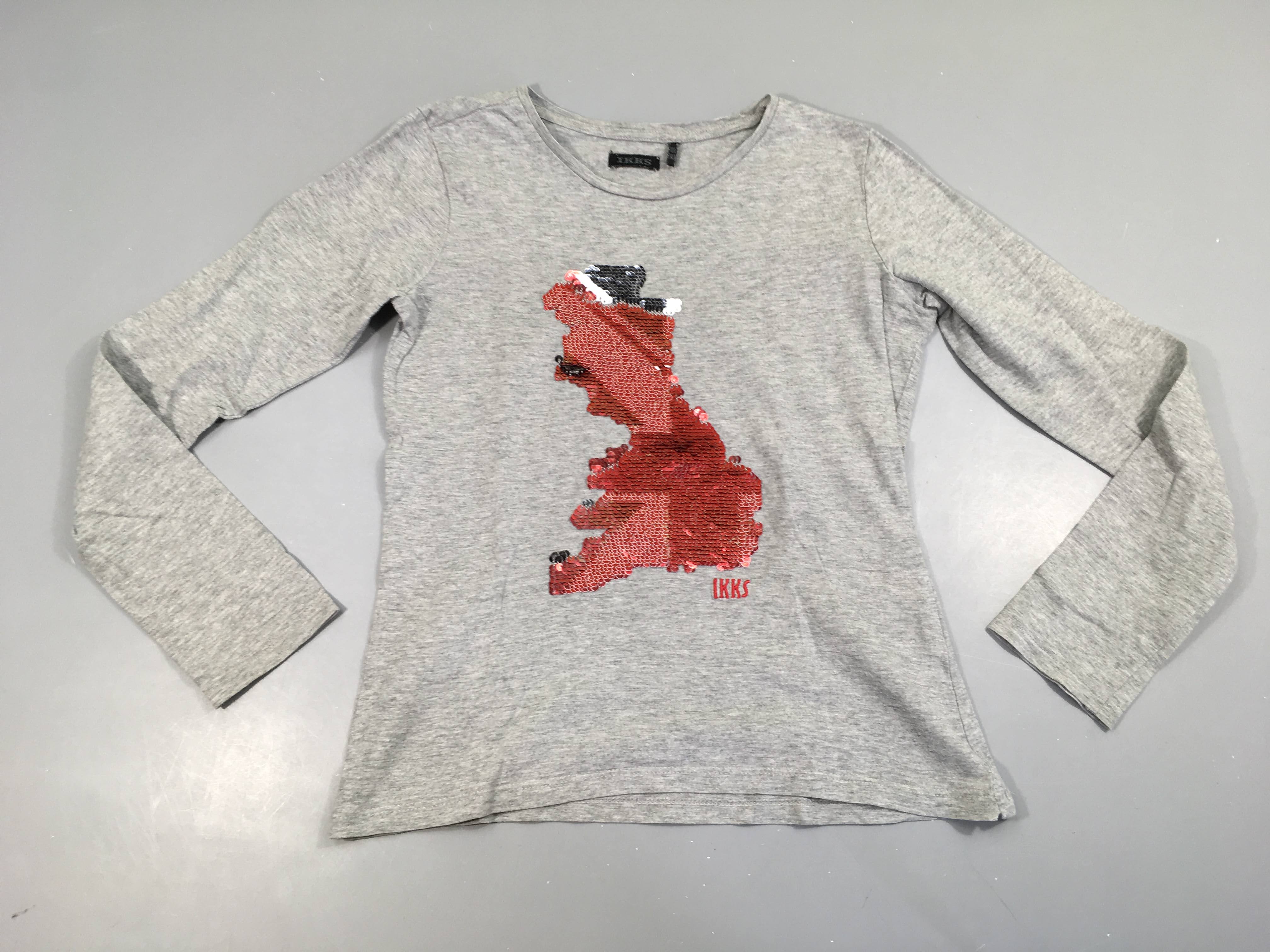 T-shirt m.l gris chiné sequins