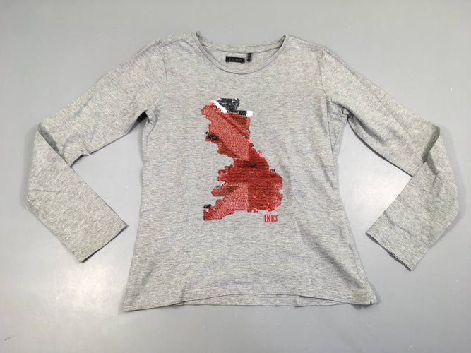 T-shirt m.l gris chiné sequins, moins cher chez Petit Kiwi