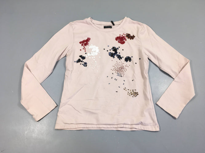 T-shirt m.l rose pâle sequins (manques 2-3 strass), moins cher chez Petit Kiwi