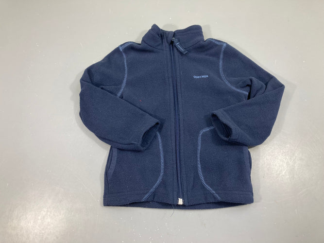 Polar zippé bleu foncé Quechua, moins cher chez Petit Kiwi