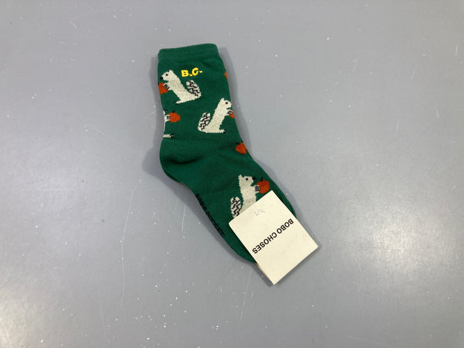 Chaussettes vertes avec écureuils,Pyjama 2 pcs7-30 , bobo choses, Neuf, moins cher chez Petit Kiwi