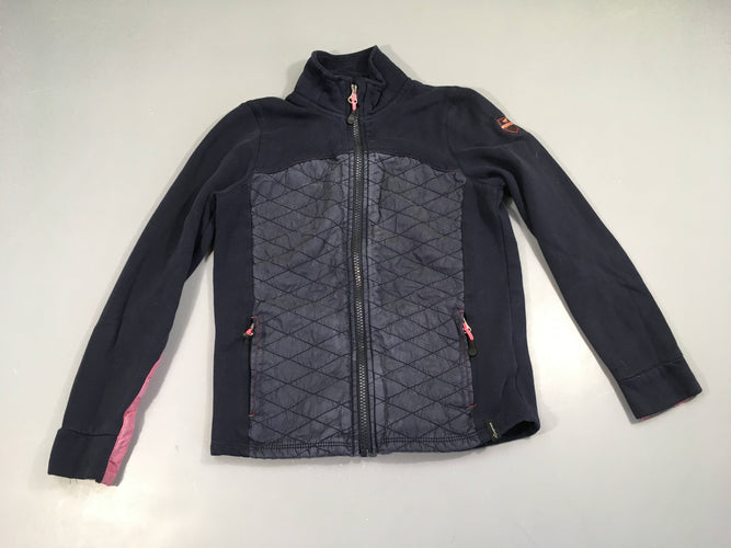 Sweat zippé bleu marine/rose, Fouganza, moins cher chez Petit Kiwi