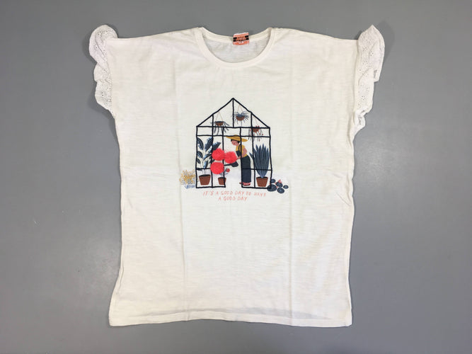 T-shirt m.c blanc flammé femme serre, moins cher chez Petit Kiwi
