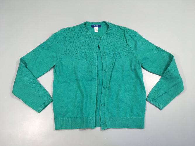 Gilet vert ajouré haut, moins cher chez Petit Kiwi