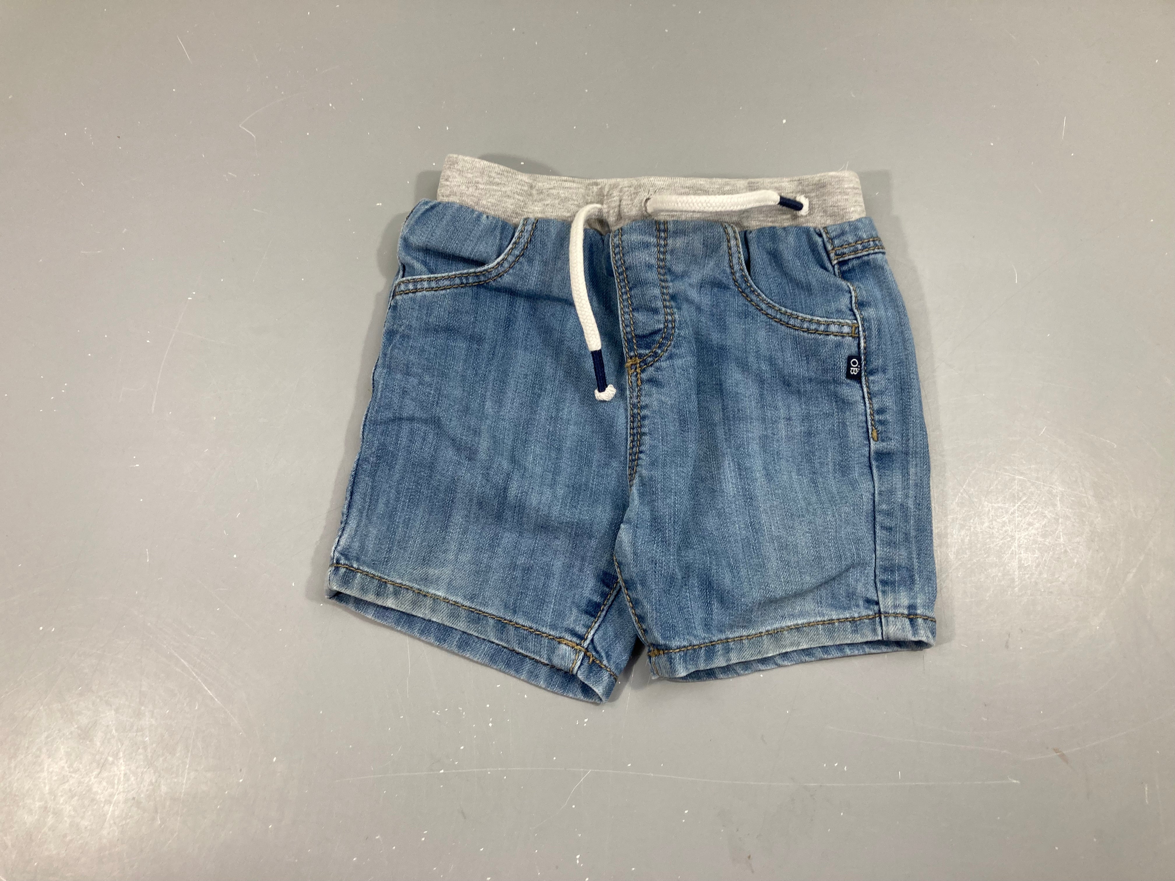 Bermuda denim taille élastique
