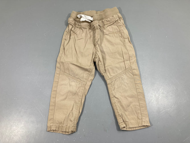 Pantalon léger beige taille élastique, moins cher chez Petit Kiwi