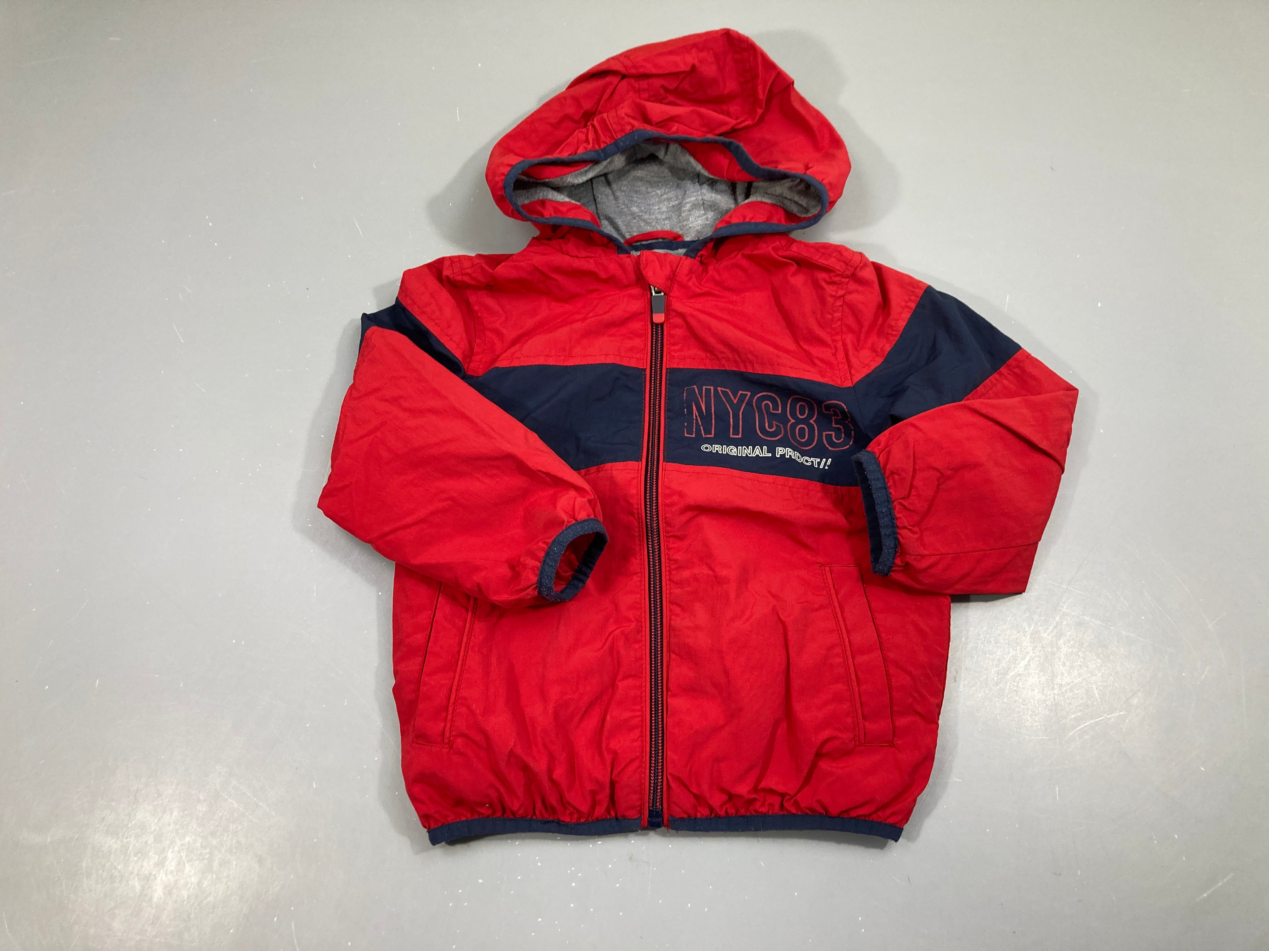 Veste légère à capuche rouge NYC83 Doublée jersey