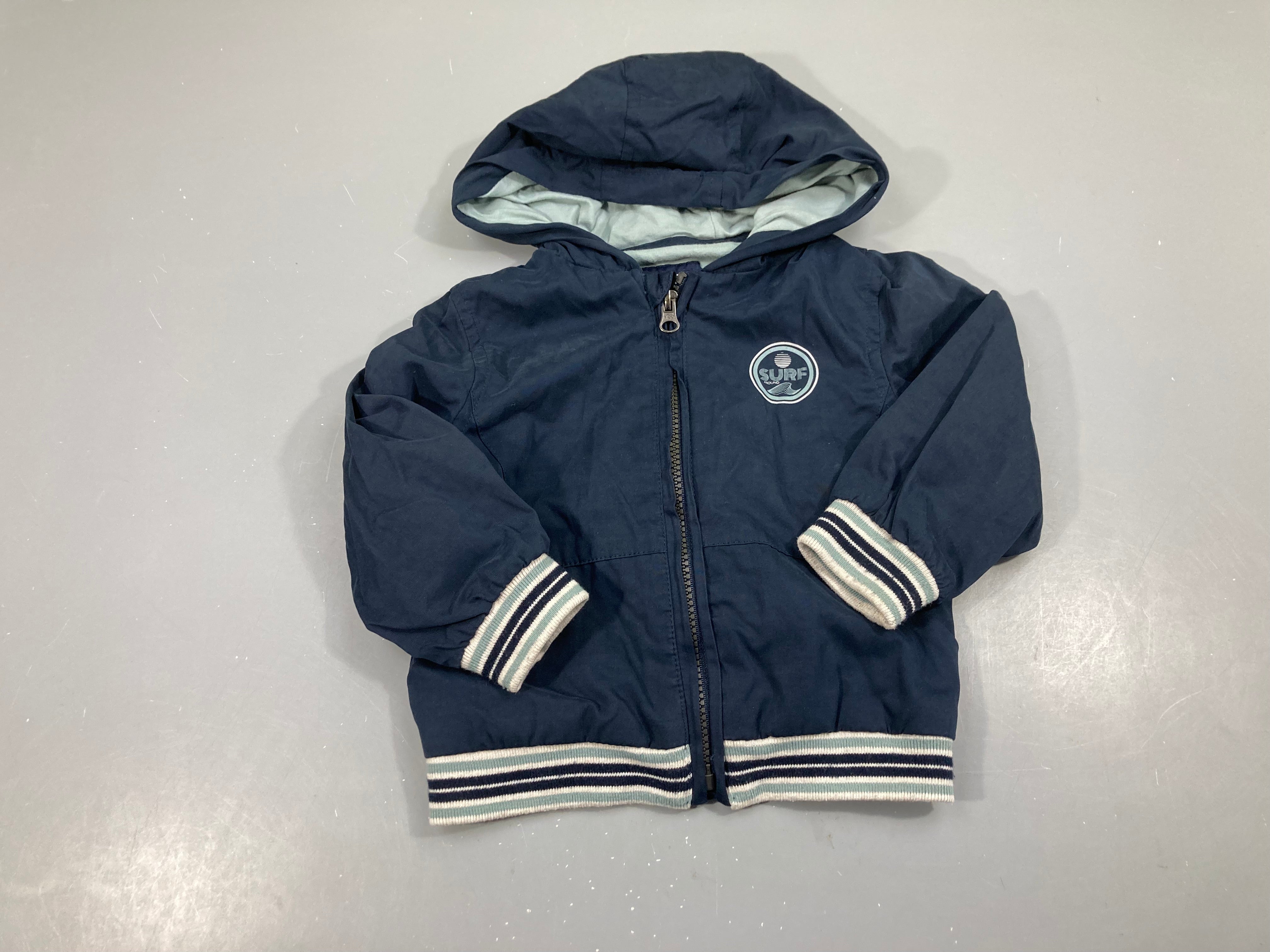 Veste légère à capuche bleu foncé Doublée jersey