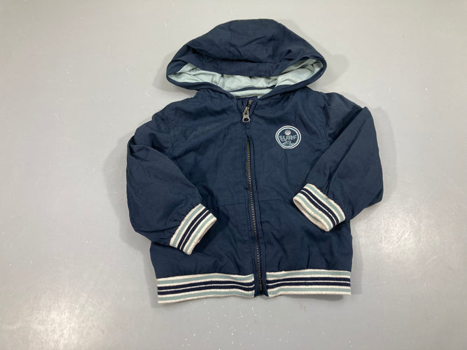 Veste légère à capuche bleu foncé Doublée jersey, moins cher chez Petit Kiwi