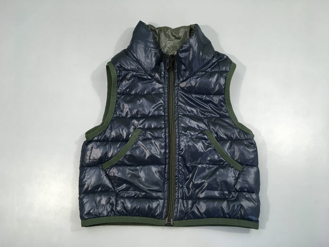 Bodywarmer bleu foncé éventuellement réversible kaki Amazing, moins cher chez Petit Kiwi