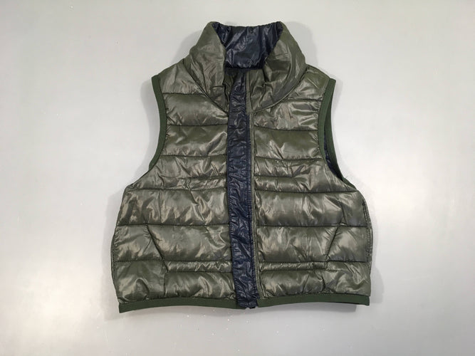 Bodywarmer bleu foncé éventuellement réversible kaki Amazing, moins cher chez Petit Kiwi
