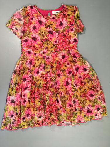 Robe m.c voile fleurie doublée, moins cher chez Petit Kiwi