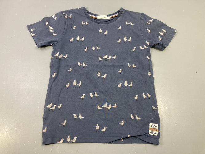 T-shirt m.c bleu foncé avec mouettes, moins cher chez Petit Kiwi