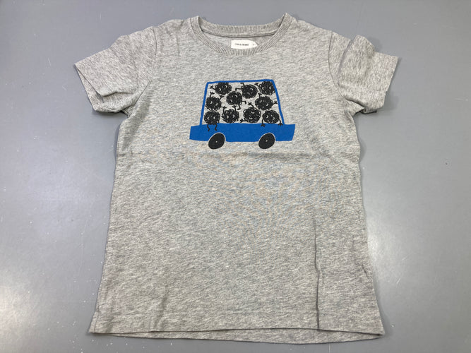 T-shirt m.c gris clair avec voiture, moins cher chez Petit Kiwi