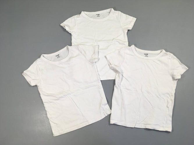 3 Chemisettes m.c blanches, moins cher chez Petit Kiwi
