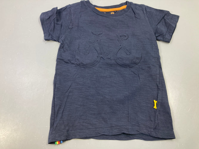 T-shirt m.c bleu foncé avec vélo, moins cher chez Petit Kiwi