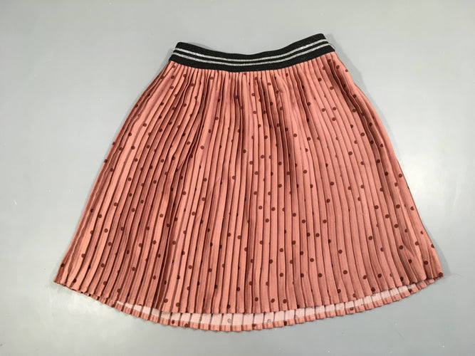Jupe plissée vieux rose pois, moins cher chez Petit Kiwi