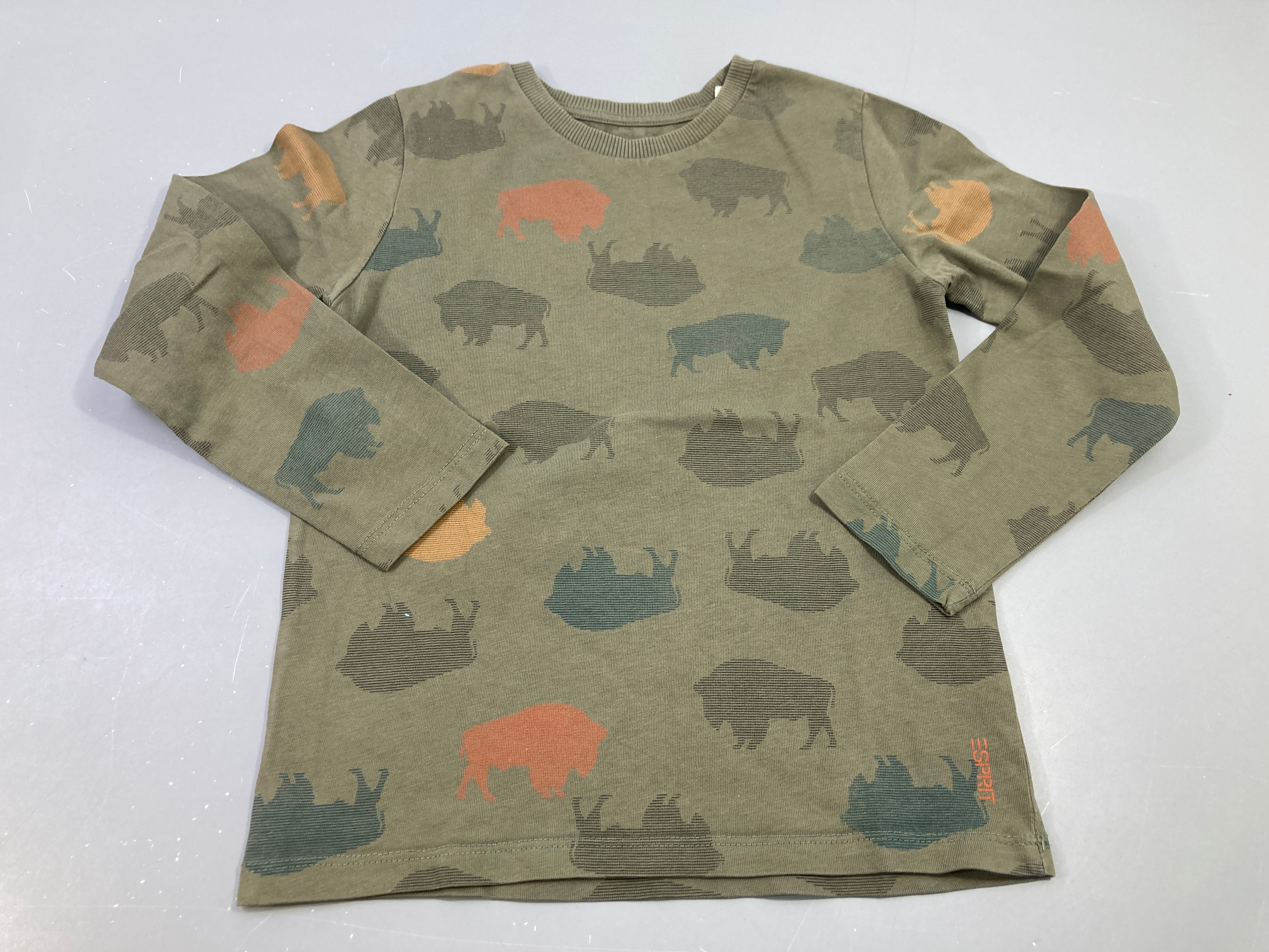 T-shirt m.l kaki motifs bisons