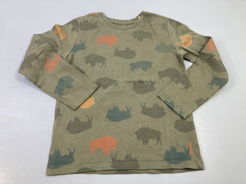 T-shirt m.l kaki motifs bisons