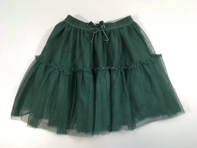 Jupe tulle doublée verte pailletée, moins cher chez Petit Kiwi
