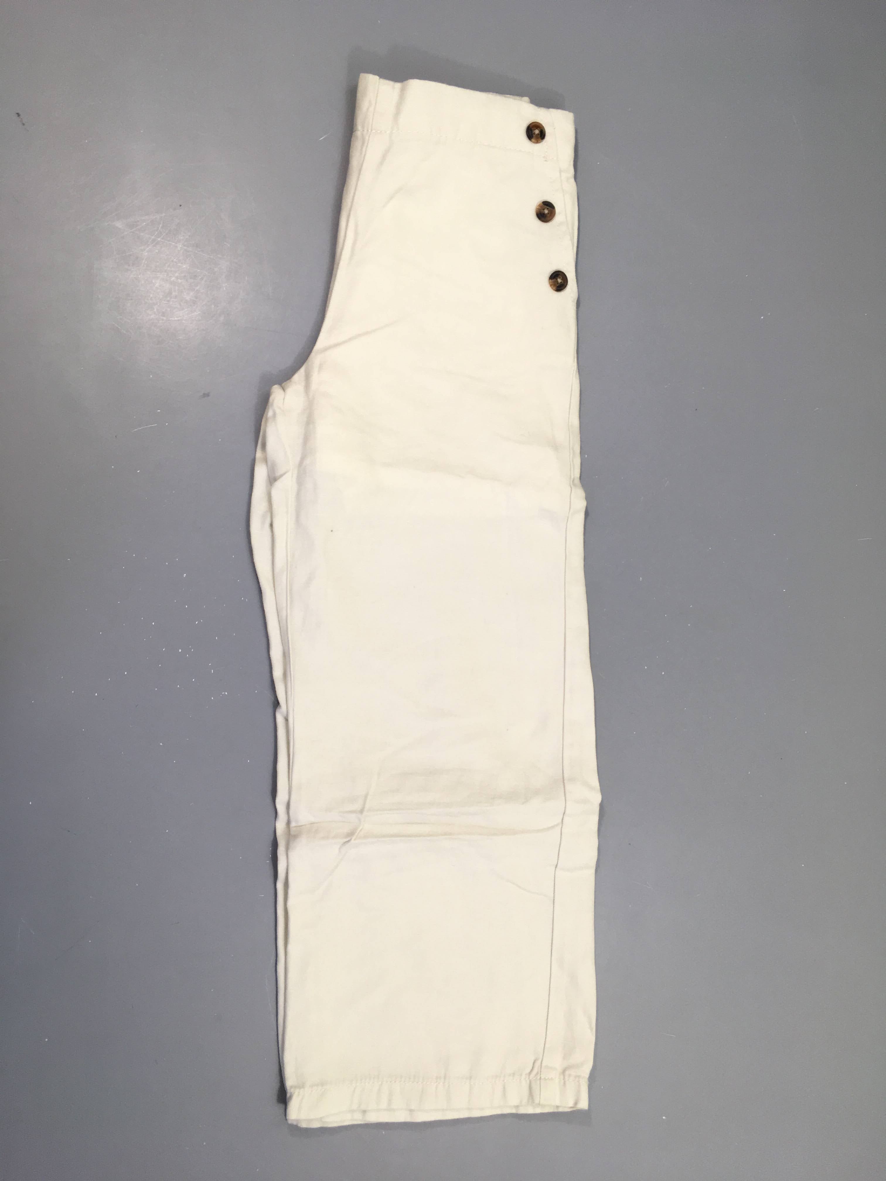 Pantalon blanc cassé taille élastique Lin?