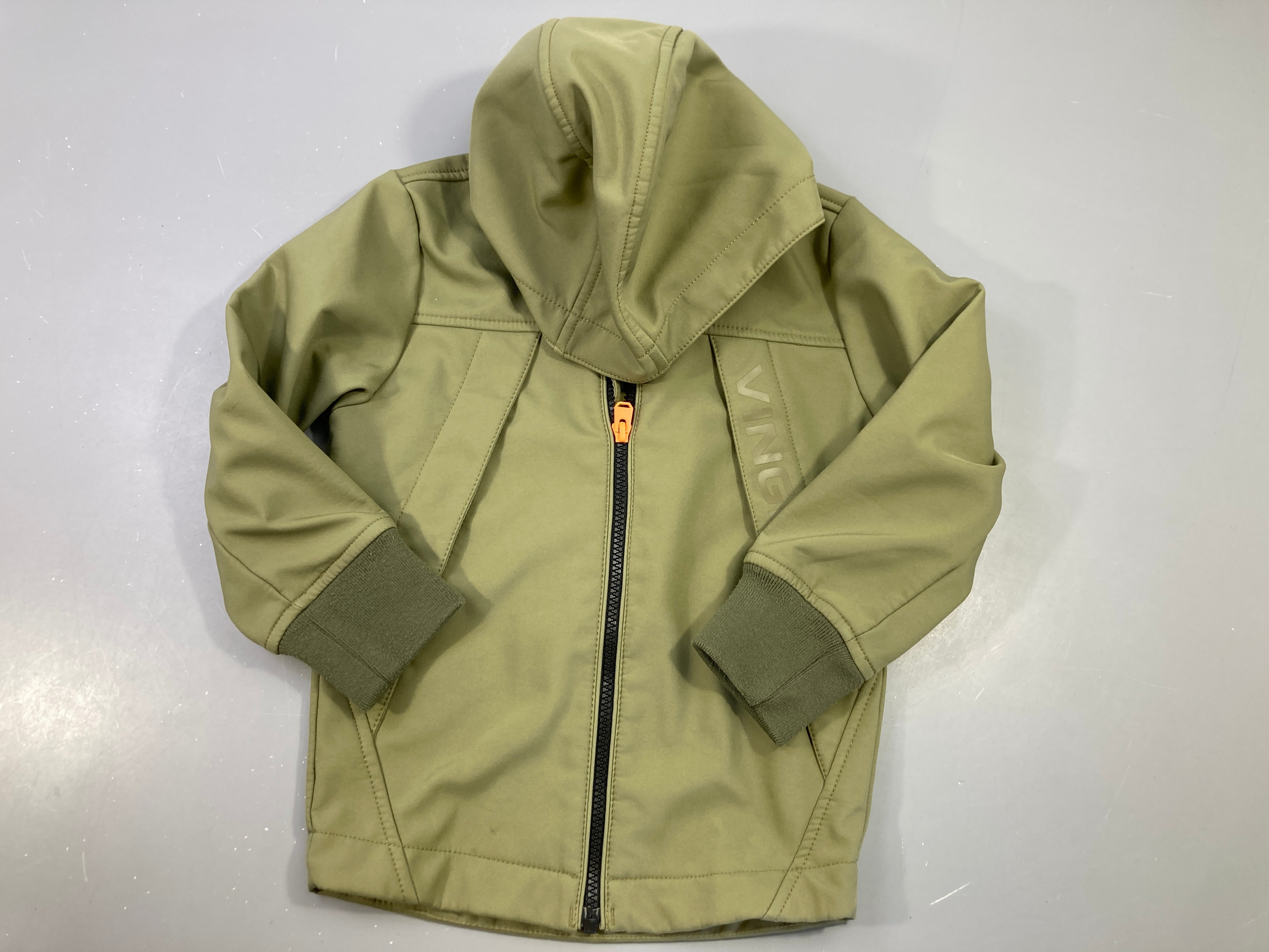 Veste zippée à capuche kaki doublée polar