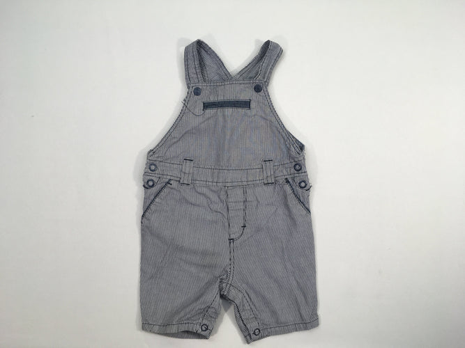 Salopette lignée bleu marine/blanc, moins cher chez Petit Kiwi