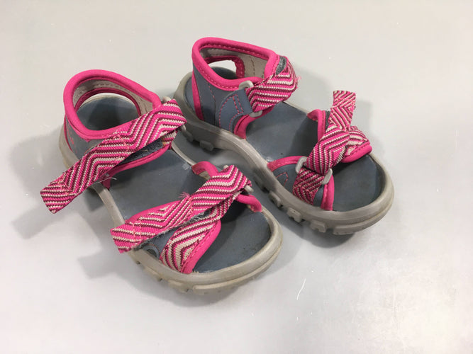 Sandales de randonnée rose et grise, moins cher chez Petit Kiwi