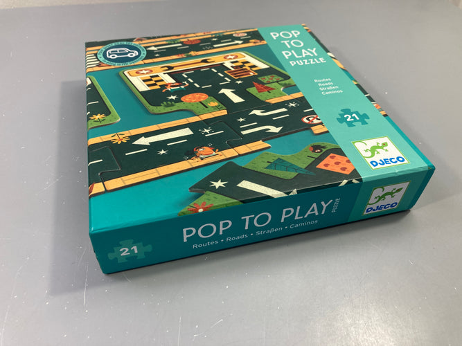 Pop to play puzzle pour jouer avec tes voitures, 21 pièces, moins cher chez Petit Kiwi