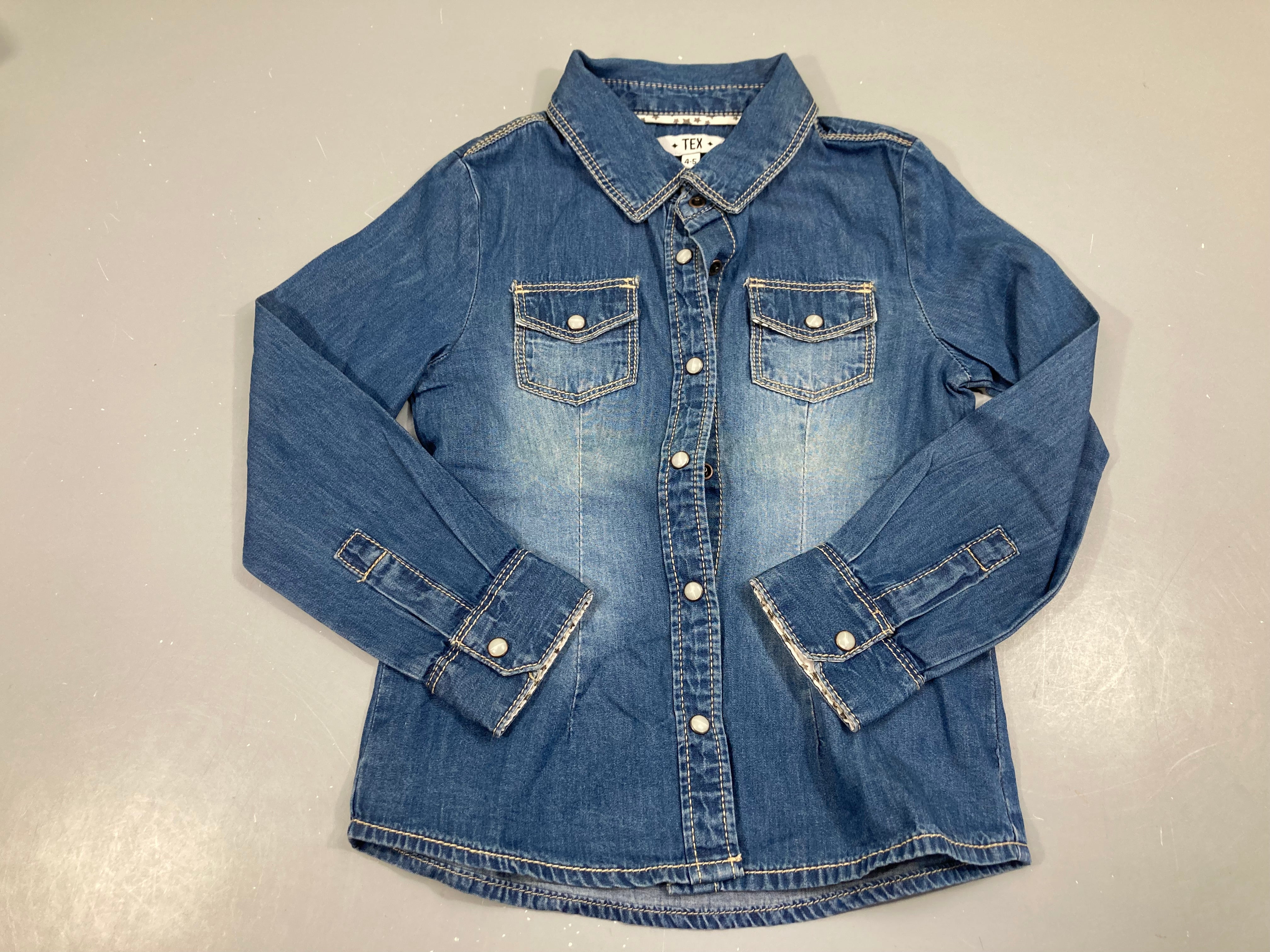 Chemise m.l Denim effet délavé