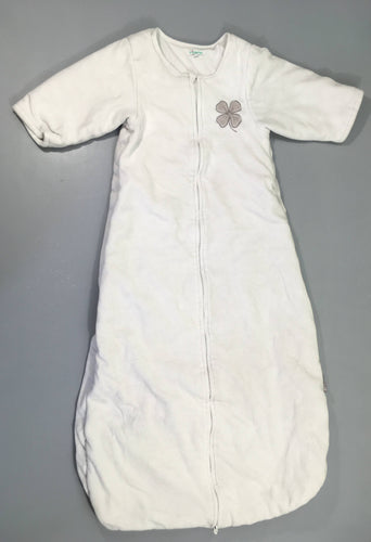 Sac de couchage m.l ouatiné velours blanc trèfle, moins cher chez Petit Kiwi