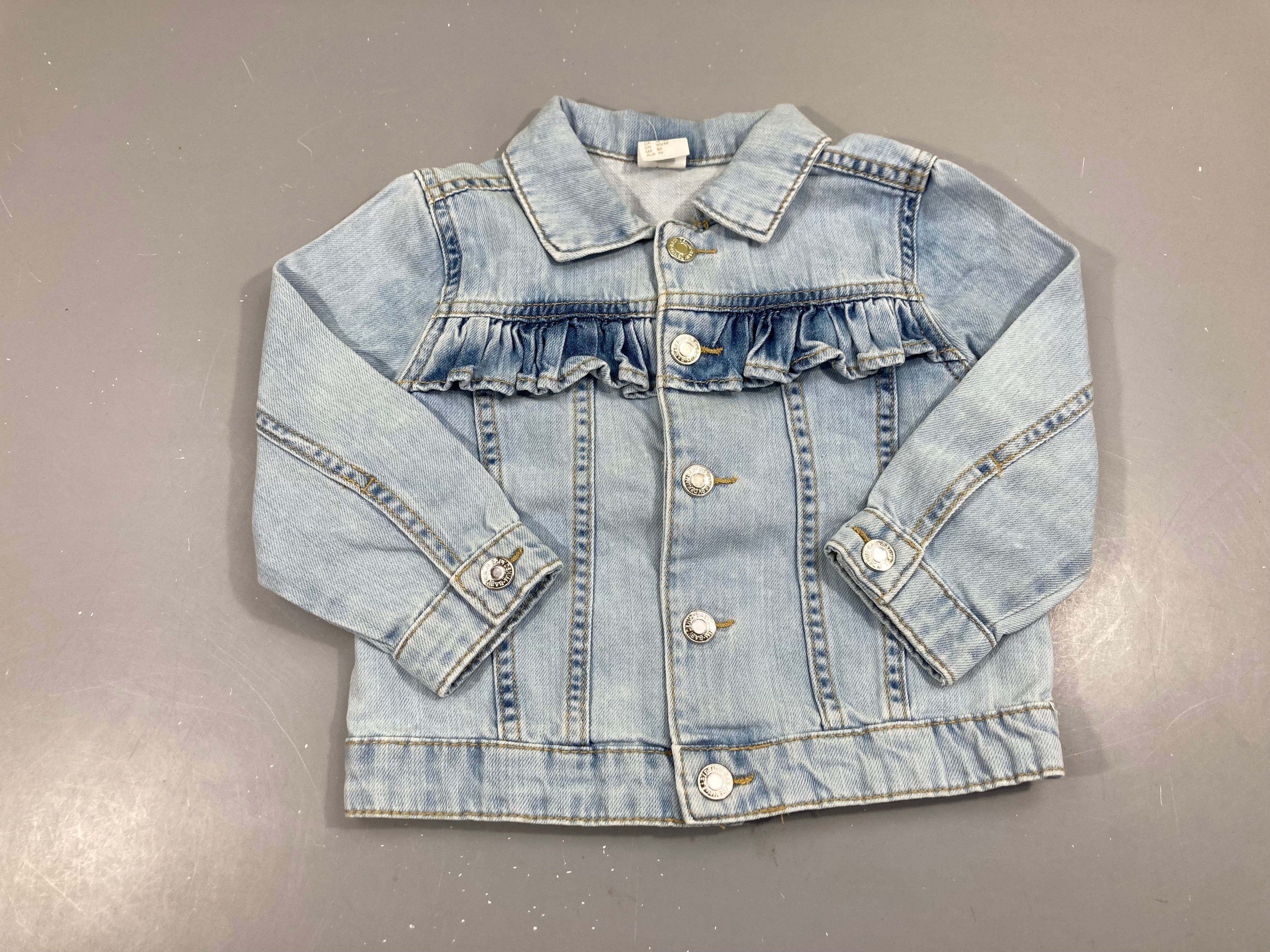 Veste en jean clair froufrou