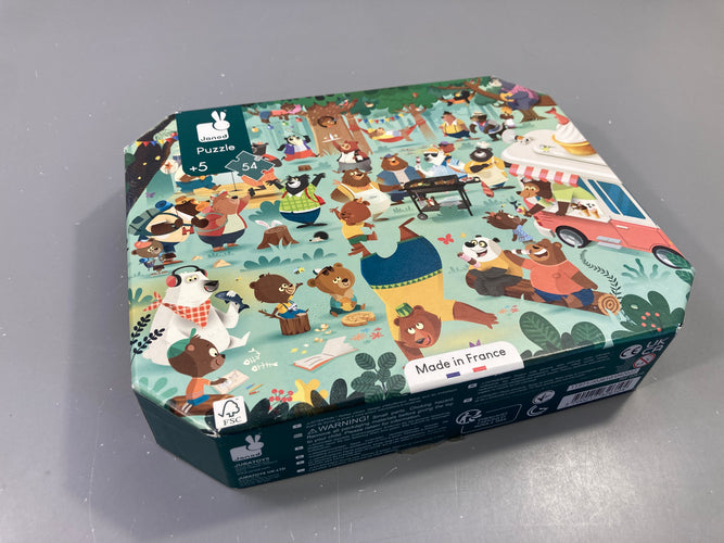 Puzzle ours avec poster, 54 pièces , +5a, moins cher chez Petit Kiwi