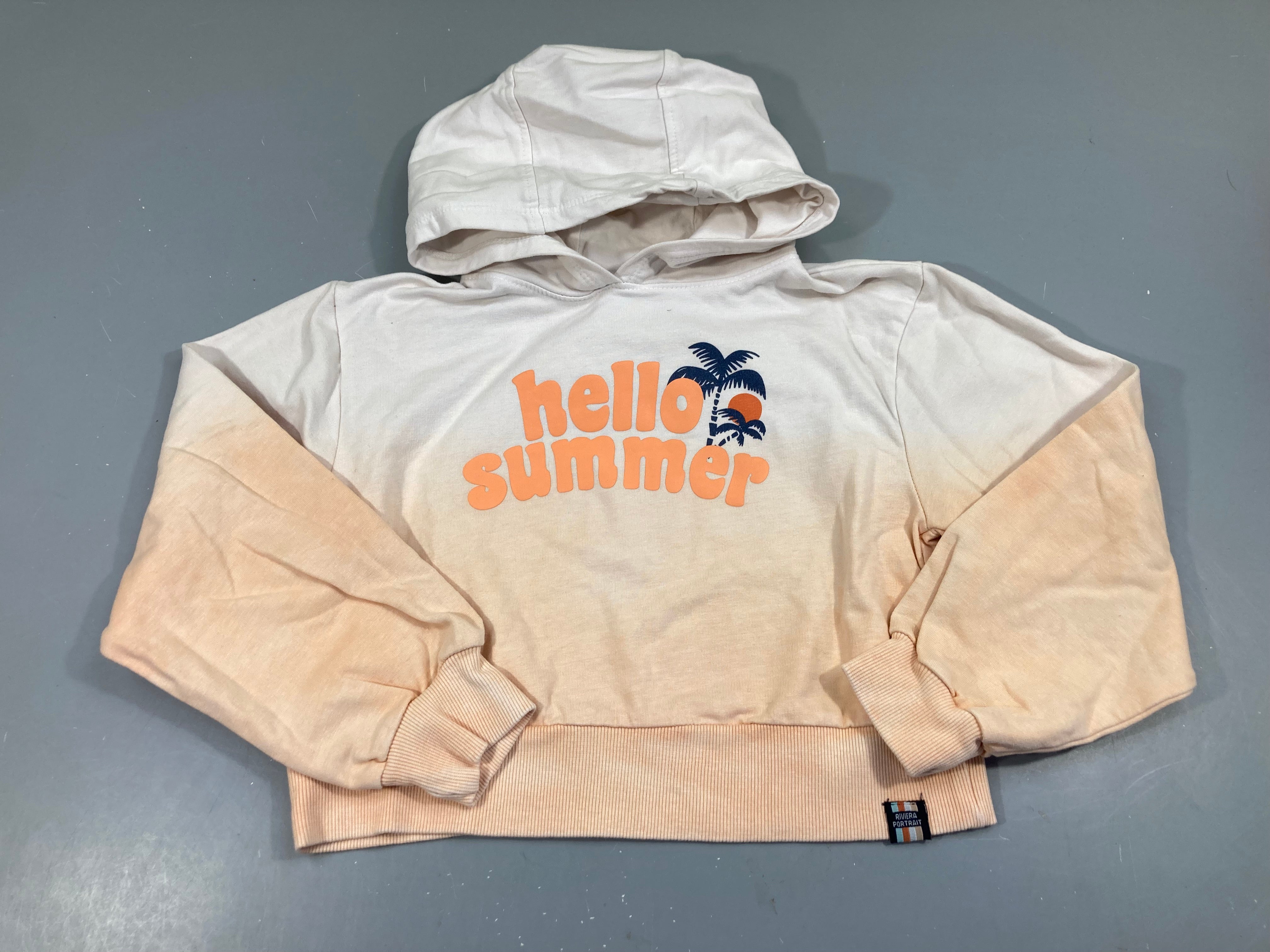 Sweat à capuche cropped rose clair dégradé Summer