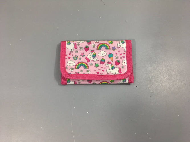Porte feuille rose licorne, moins cher chez Petit Kiwi