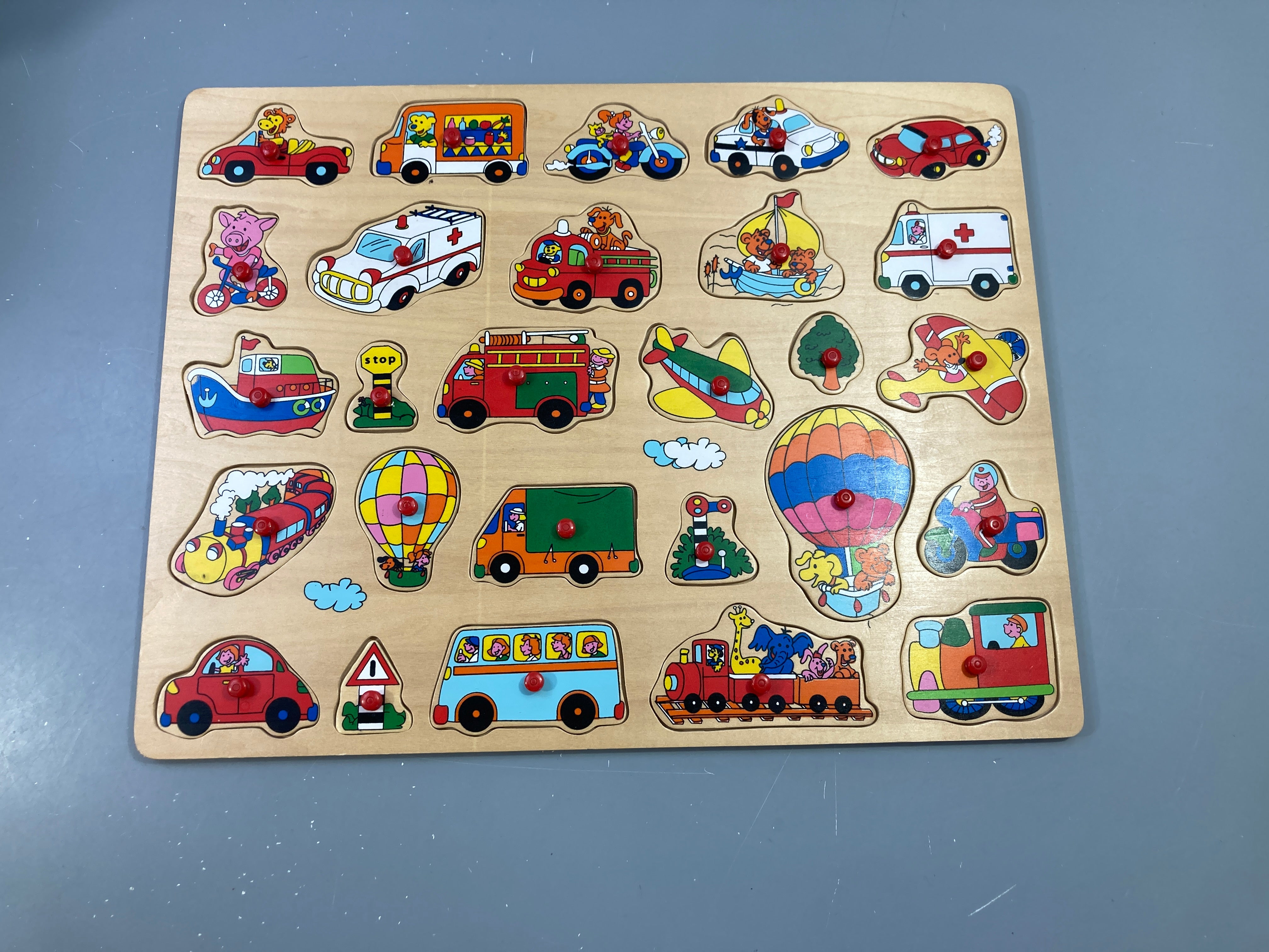 Puzzle en bois véhicules complet