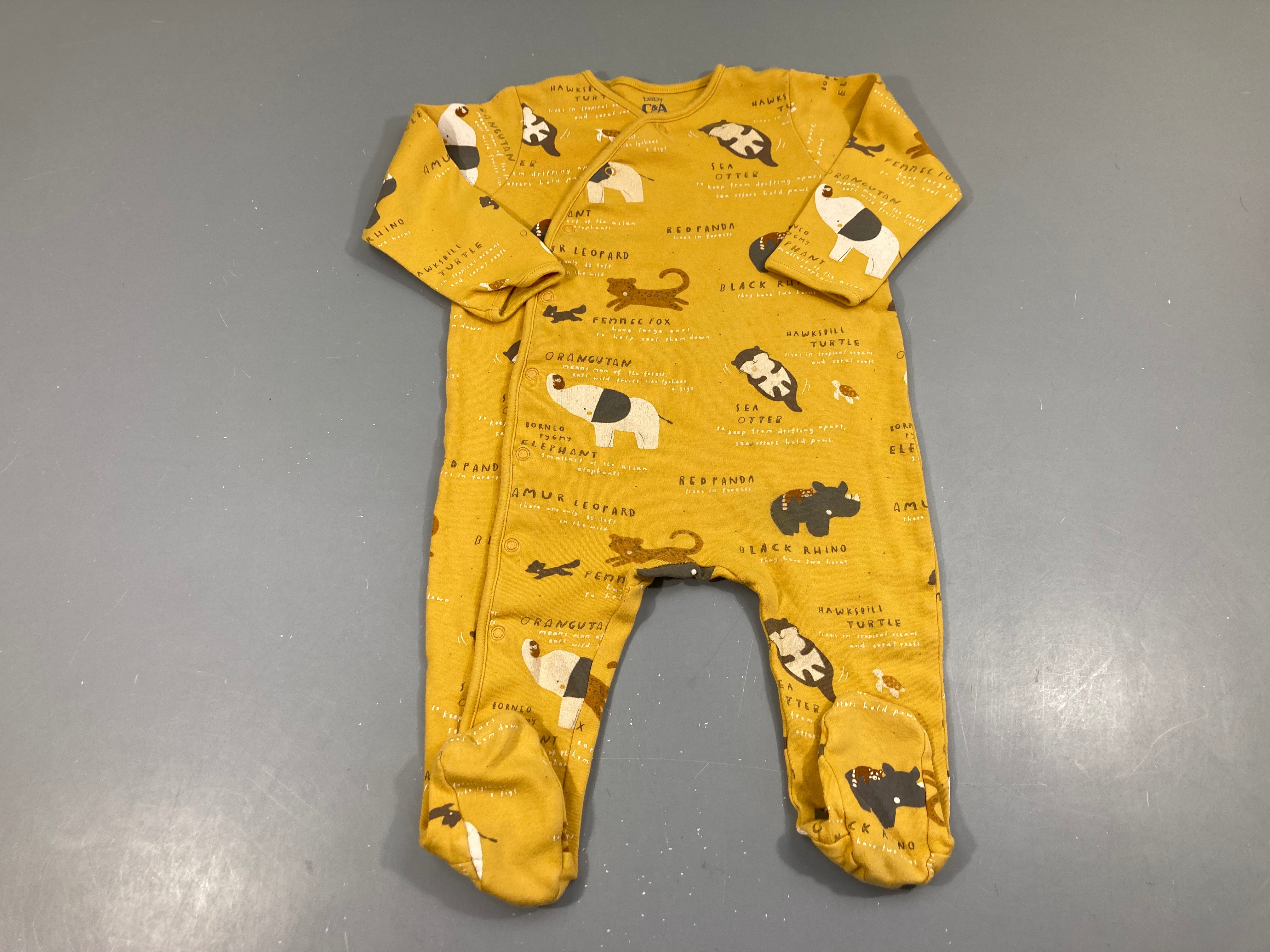Pyjama jersey jaune animaux