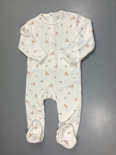 Pyjama velours blanc chevreuil, moins cher chez Petit Kiwi