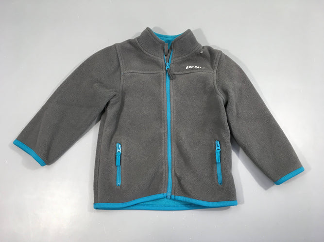 Polar zippé gris/bleu orc ski, moins cher chez Petit Kiwi