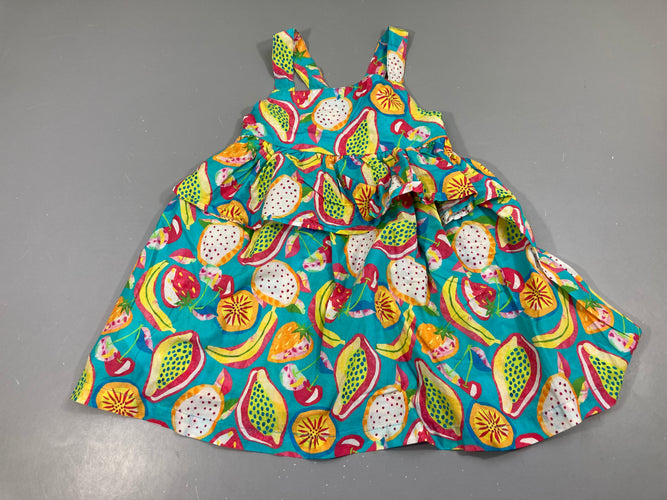 Robe s.m bleue fruits, moins cher chez Petit Kiwi