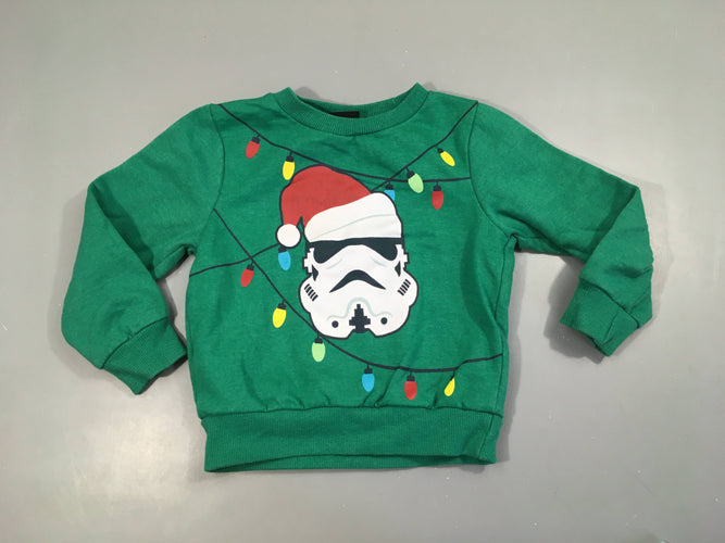 Sweat vert Star Wars Noël, moins cher chez Petit Kiwi