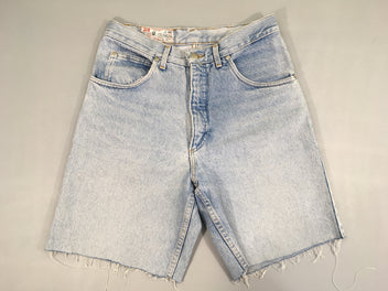 Bermuda en jean clair effet effiloché, T36