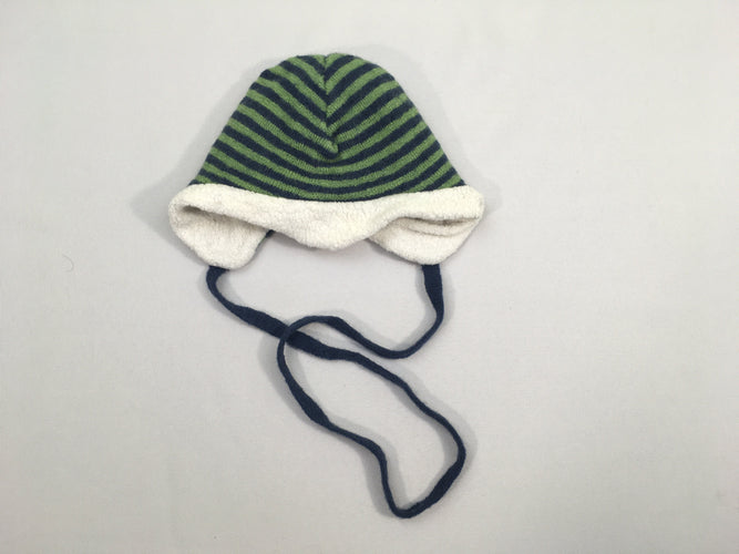 Bonnet ligné bleu marine-vert 34/36, moins cher chez Petit Kiwi