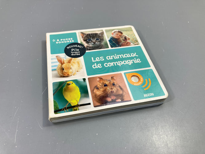 Livre sonore, Les animaux de compagnie, +1a, moins cher chez Petit Kiwi