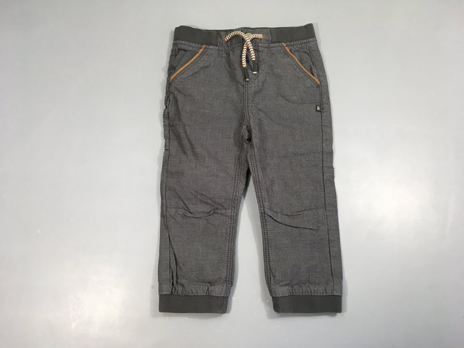 Pantalon gris foncé chiné doublé jersey, moins cher chez Petit Kiwi