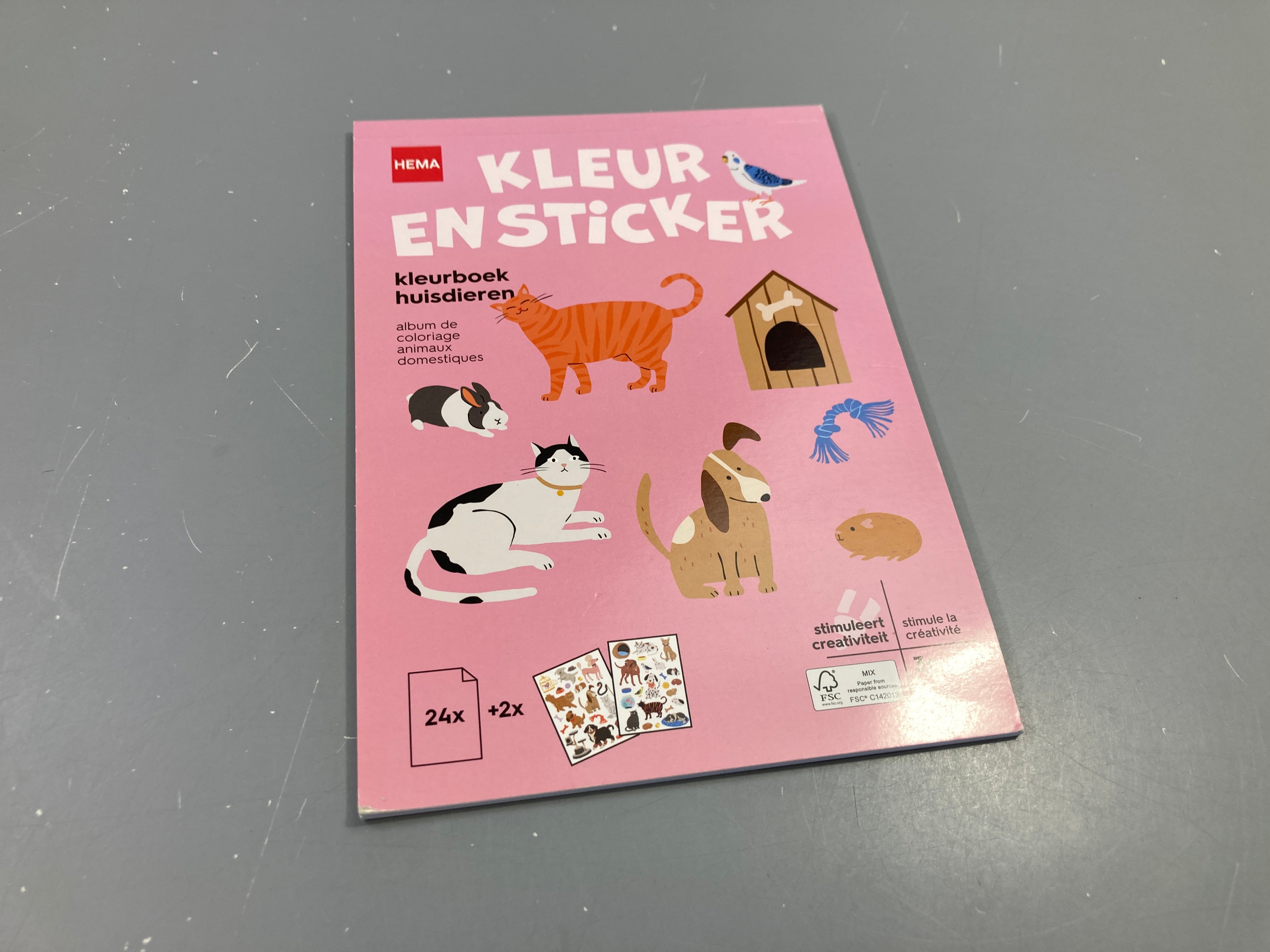 Stickers et coloriage, animaux domestiques